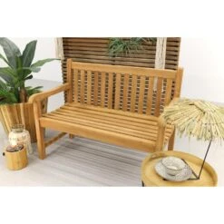 VDG Teak Houten Tuinbank Bison - 120 Cm 20 VDG Teak Houten Tuinbank Bison - 120 Cm -Beliani Winkel db9bbe062053412ebf2c8b6da1153673