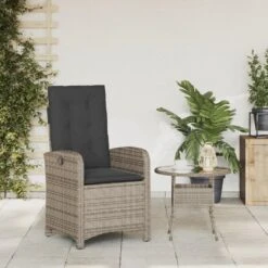 VidaXL - Verstelbare Tuinstoel Met Kussens - Grijs - Poly Rattan -Beliani Winkel dc8c3e4c75e740ffa65d46a7f821ec85