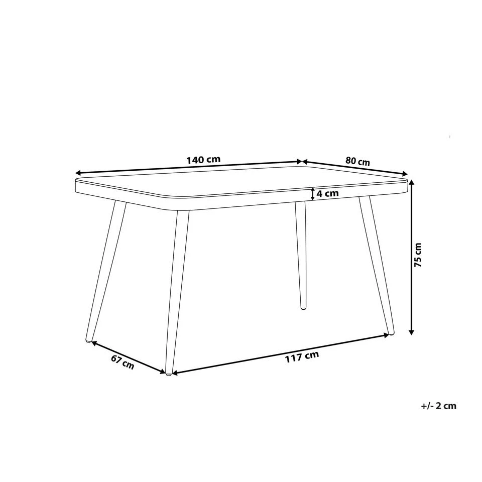Beliani Tuintafel LIPARI - Grijs Aluminium 3 Beliani Tuintafel LIPARI - Grijs Aluminium - Afbeelding 3