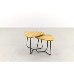 4 Seasons Verdi Set Van 2 Teak Driehoekige Salontafels -Beliani Winkel dd61952b785c45a189979ead8e159f56