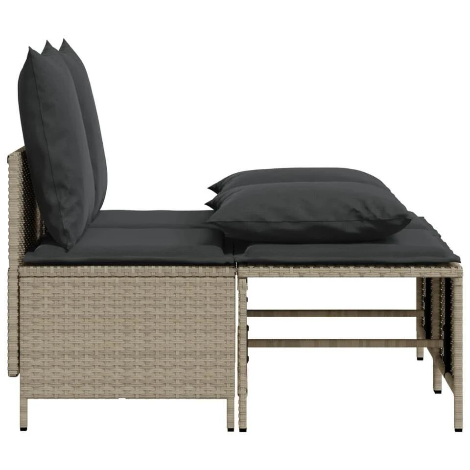VidaXL - Loungeset - Grijs - Poly Rattan 4 VidaXL - Loungeset - Grijs - Poly Rattan - Afbeelding 4