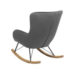 Beliani Schommelstoel ELLAN - Grijs Fluweel -Beliani Winkel e07b31a65adf4d83a55cacac2584e01f