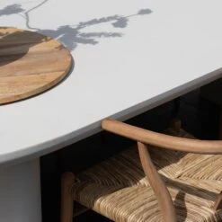 Tuintafel Deens Ovaal - Beige Betonlook - 300x100x75cm - Maya -Beliani Winkel e0d03b48fb6d4762a079570488908c5b