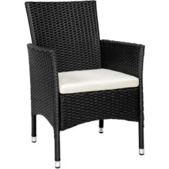 Tectake 2 Wicker Tuinstoelen Met 4 Kussenhoezen , Zwart/beige 10 Tectake 2 Wicker Tuinstoelen Met 4 Kussenhoezen , Zwart/beige -Beliani Winkel e0edef9aad494c22837fd0b0c2405454