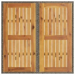 VidaXL - Tuintafel Met Acaciahouten Blad - Grijs - Poly Rattan - 80 X 80 X 75 Cm -Beliani Winkel e1c88f08edea4c3c9a5abe922400e5ab