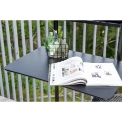Fjôrd Balkontafel Zwart Metaal - 77x57x120cm - Opklapbaar - Borneo -Beliani Winkel e2400b35b1034b049567f988ede94c7f