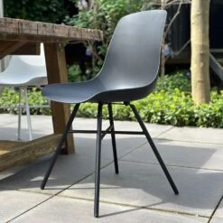 Nolon Noa-Pip Kunststof Tuinstoel Zwart - Zwart Onderstel 15 Nolon Noa-Pip Kunststof Tuinstoel Zwart - Zwart Onderstel -Beliani Winkel e256783bd7c14ab0b7e706cd0b137e00