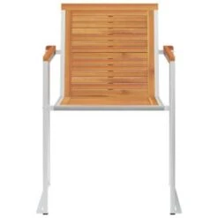 VidaXL Tuinstoelen 2 St Massief Acaciahout En Roestvrij Staal -Beliani Winkel e25eb6c5ae3f4398a30f5ff6b98ebde0