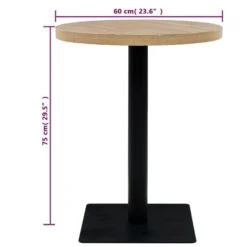 VidaXL - Eetkamertafel - Beige - MDF - Ø 60 X 75 Cm -Beliani Winkel e369d41a3d644909825bbc34d1baaaba