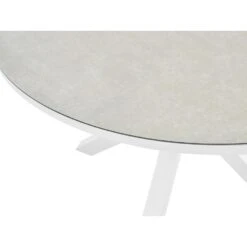 MALETTO - Tuintafel - Wit - ⌀ 120 Cm - Aluminium -Beliani Winkel e3d94354e9ea42e7bff7026b88443d21