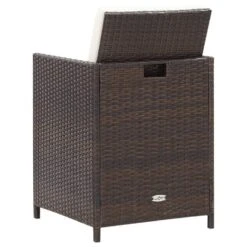 VidaXL - Tuinstoel En Voetenbank - Bruin - Poly Rattan - 4 Stuks -Beliani Winkel e45724473f1a4207a466676872a03e45