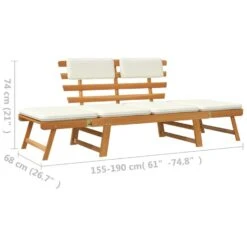 VidaXL - Tuinbank - Crème - Acaciahout - 190 Cm - 2-in-1 - Met Kussen 17 VidaXL - Tuinbank - Crème - Acaciahout - 190 Cm - 2-in-1 - Met Kussen -Beliani Winkel e4b462df04d9429b9944bd04e0c69448
