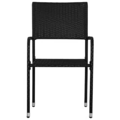 VidaXL - Tuinstoelen - Stapelbaar - Zwart - Poly Rattan - 2 Stuks -Beliani Winkel e4c19aecd0704a02bf81e7deb3208e65