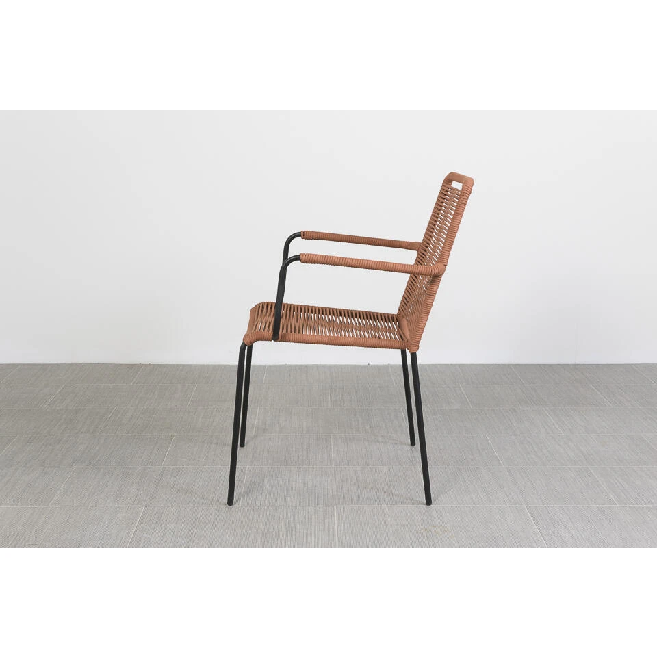 VDG Denver Rope Stapelbare Tuinstoel Terracotta 5 VDG Denver Rope Stapelbare Tuinstoel Terracotta - Afbeelding 5