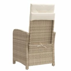 VidaXL - Tuinstoel Verstelbaar Met Kussens - Beige - Poly Rattan - 57x58.5x93 Cm -Beliani Winkel e55779d20ab847318cc2863566ad4e25