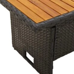 VidaXL - Tuintafel - Zwart - Acaciahout En Poly Rattan - 100x50x43/63 Cm 12 VidaXL - Tuintafel - Zwart - Acaciahout En Poly Rattan - 100x50x43/63 Cm -Beliani Winkel e5830ae90dec46a8ab8aba0deda717df