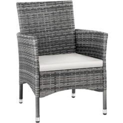 Tectake 2 Wicker Tuinstoelen Met 4 Kussenhoezen , Grijs/lichtgrijs -Beliani Winkel e5b4663d470343be99f30e68e09d6412