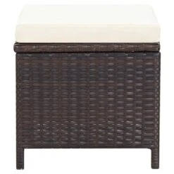 VidaXL - Tuinstoel En Voetenbank - Bruin - Poly Rattan - 4 Stuks -Beliani Winkel e5e9897bdedd44d78a80072c29e95ffb