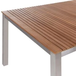 VIAREGGIO II - Tuintafel - Lichte Houtkleur - 90 X 200 Cm - Teakhout -Beliani Winkel e5fd6e04e6434bb98e1722b15ecbc413