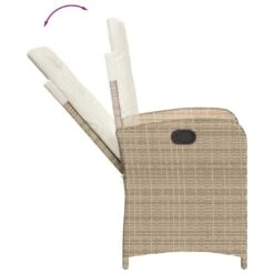 VidaXL - Tuinstoel Verstelbaar Met Kussens - Beige - Poly Rattan - 57x58.5x93 Cm -Beliani Winkel e69657f0d13e4fb9a1cd68839cf3709f
