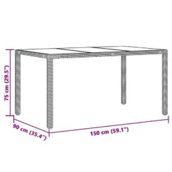 VidaXL - Tuintafel - Zwart - Poly Rattan - 150 X 90 X 75 Cm -Beliani Winkel e76b6d5d60294e9ea37b51091aa5d34e