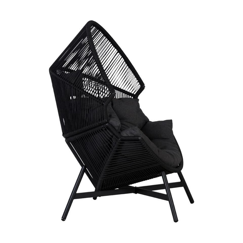 Lisomme Ayla Rattan Tuin Loungestoel Zwart - Met Zitkussens 5 Lisomme Ayla Rattan Tuin Loungestoel Zwart - Met Zitkussens - Afbeelding 5
