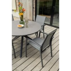 Dublin Ronde Tuintafel Ø120 Cm. - Antraciet -Beliani Winkel e82ef64482a14683a78beec8d3331dc5