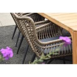 VDG Set Van 6 - Jasmine Dining Tuinstoel - Naturel -Beliani Winkel e87e77e89d494b54b151fbe940aba144