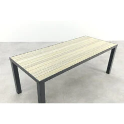 VDG Nola Tuintafel 210x90 Cm. - Antraciet/Houtlook -Beliani Winkel e8bb36ecc21148539adc86e3b0388108