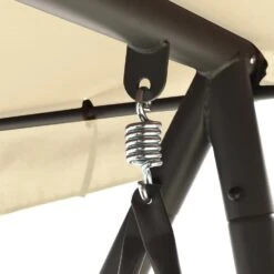VidaXL Schommelbank Voor Buiten Met Luifel Zandwit -Beliani Winkel eb1cf812b7244768b501c01febec0c2d