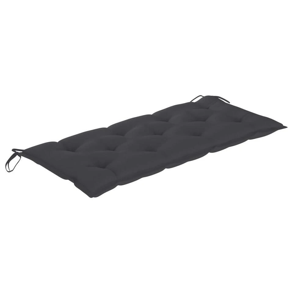 VidaXL - Tuinbank Inklapbaar Met Antraciet Kussen - Bamboe - 118x38x45 Cm 5 VidaXL - Tuinbank Inklapbaar Met Antraciet Kussen - Bamboe - 118x38x45 Cm - Afbeelding 5