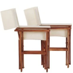 CINE - Tuinstoel Set Van 2 - Wit - Polyester -Beliani Winkel ed877dd5dffb45f8a8d9fb73070d1690