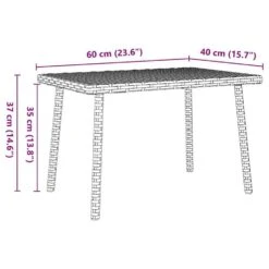 VidaXL - Tuin Salontafel - Bruin - Poly Rattan - 60 X 40 X 37 Cm -Beliani Winkel edb010ad451749f6a6ab5f4f6257349d