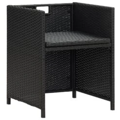 VidaXL - Tuinstoelen - Kussens - Zwart - Poly Rattan - 4 Stuks -Beliani Winkel ee917d597e94408692c13c80a47879ab