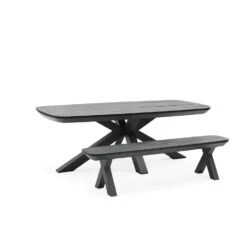 Sens-Line - Bradford Tuintafel - 220x100cm - HPL Grijs -Beliani Winkel eea4cf9b936c40f9a74f672d15838912