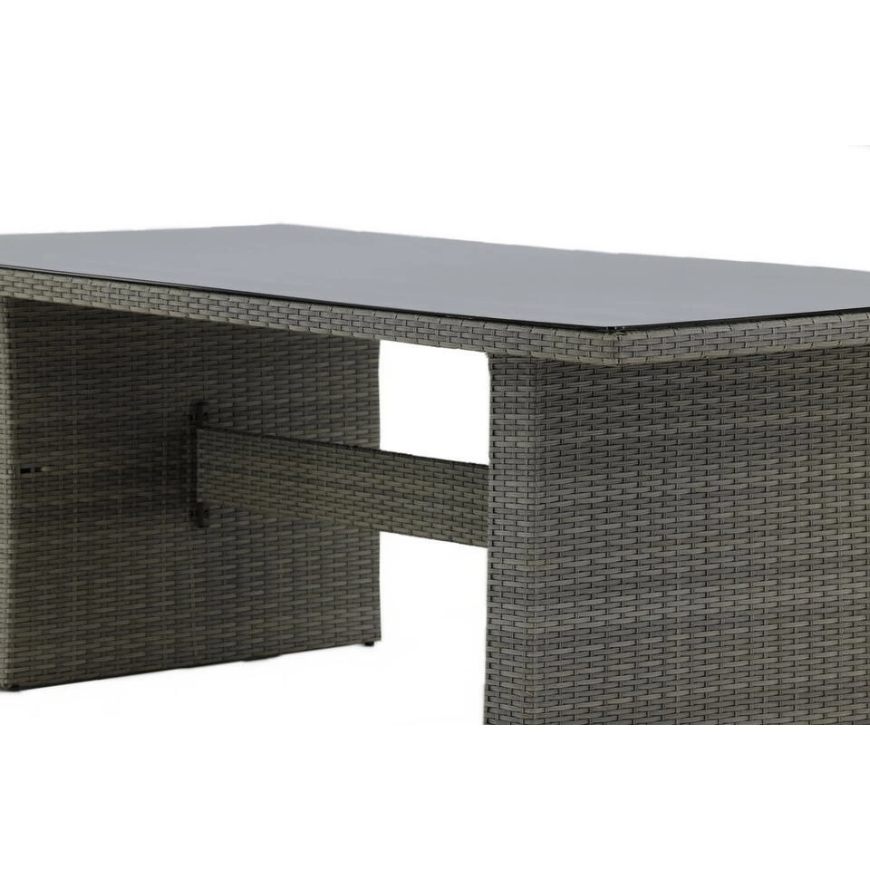 Fjôrd Tuintafel Grijs Wicker/Glas - 200x100x74cm - Padova 7 Fjôrd Tuintafel Grijs Wicker/Glas - 200x100x74cm - Padova - Afbeelding 7