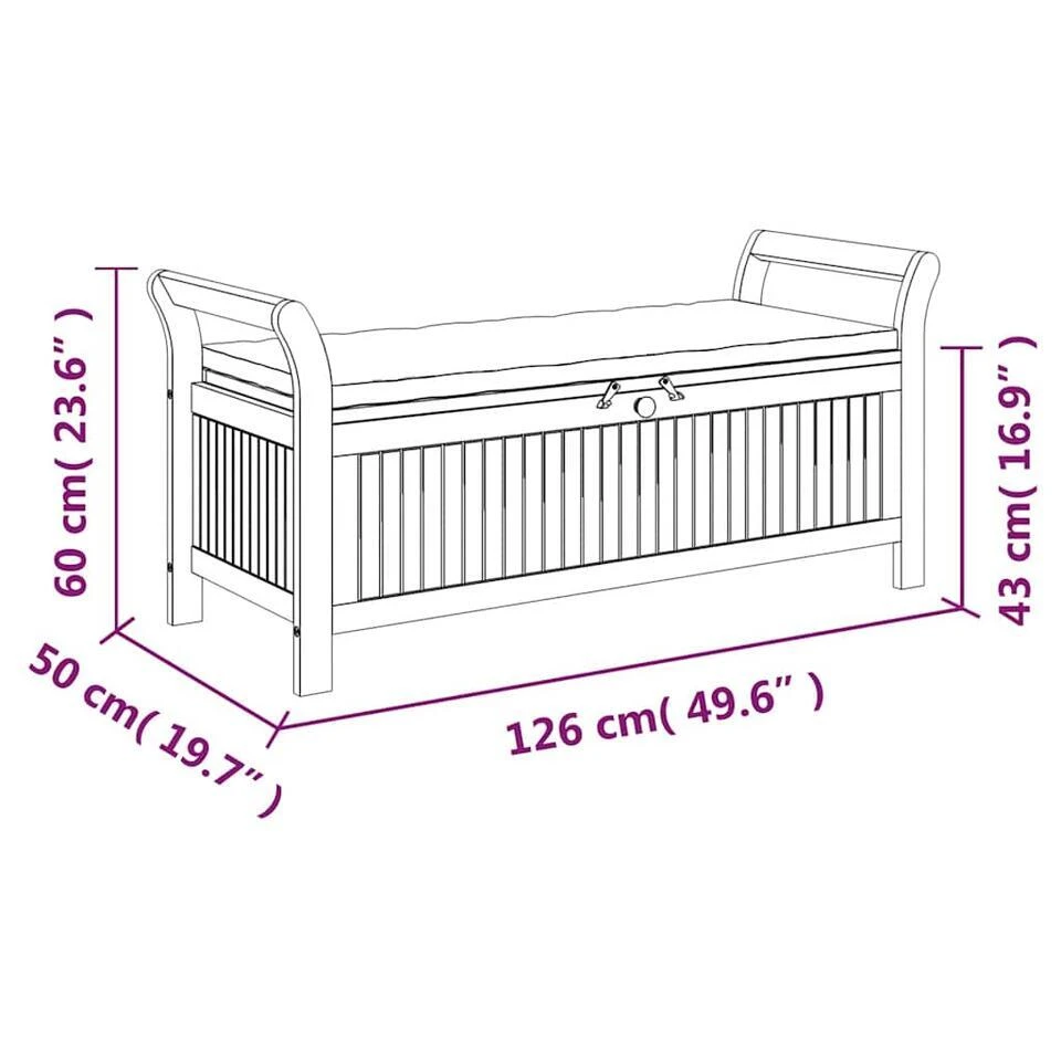 VidaXL - Tuinopbergbank - Bruin - Hout 13 VidaXL - Tuinopbergbank - Bruin - Hout - Afbeelding 13