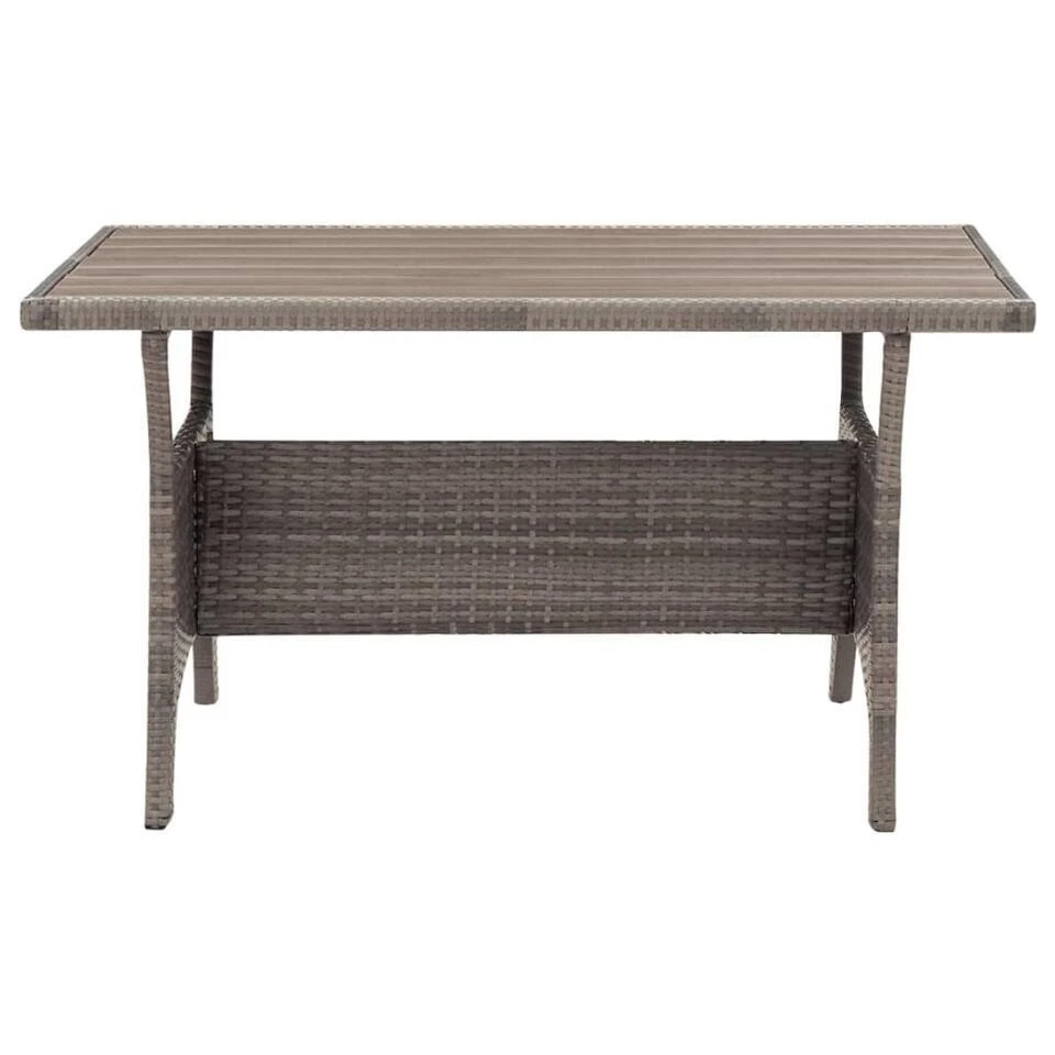 VidaXL - Tuintafel - Grijs - Poly Rattan - 120 X 70 X 66 Cm 3 VidaXL - Tuintafel - Grijs - Poly Rattan - 120 X 70 X 66 Cm - Afbeelding 3
