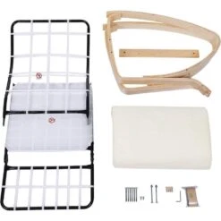 Schommelstoel - Relaxstoel - Verstelbaar 5 Standen - Beige -Beliani Winkel f1e3e419e3934919a56a9f0f82615647