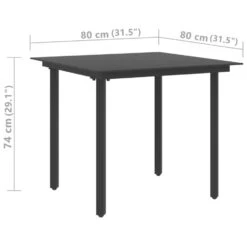 VidaXL - Tuintafel - Zwart - Staal En Glas - 80 X 80 X 74 Cm -Beliani Winkel f2751d34b7f34058854474d0f5c17829