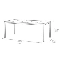 Keter Signature Porto Tafel - 95x200x75cm - Ashwood -Beliani Winkel f436f9575ddd469e9bef077b8e432fa7