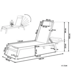 Beliani Tuinligstoel CATANIA - Zwart Polyester, Aluminium -Beliani Winkel f4602cb499714e719ddd8886d4482670 1
