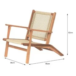Tuinstoel Van Massief Acaciahout En Touw -Beliani Winkel f49699fc66374f8a8d68fbcd0a3c3e38