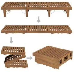 VidaXL Ligbed Inklapbaar Massief Acaciahout -Beliani Winkel f62992e4c89e486a991f6e1a33542a09