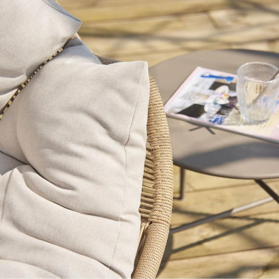Lisomme Ayla Rattan Tuin Loungestoel Beige - Met Zitkussens 2 Lisomme Ayla Rattan Tuin Loungestoel Beige - Met Zitkussens - Afbeelding 2