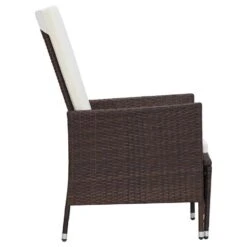 VidaXL - Tuinstoel - Bruin - Poly Rattan - Verstelbaar - Met Kussens -Beliani Winkel f7bf2b0da46b496490b090617bdcf7ee