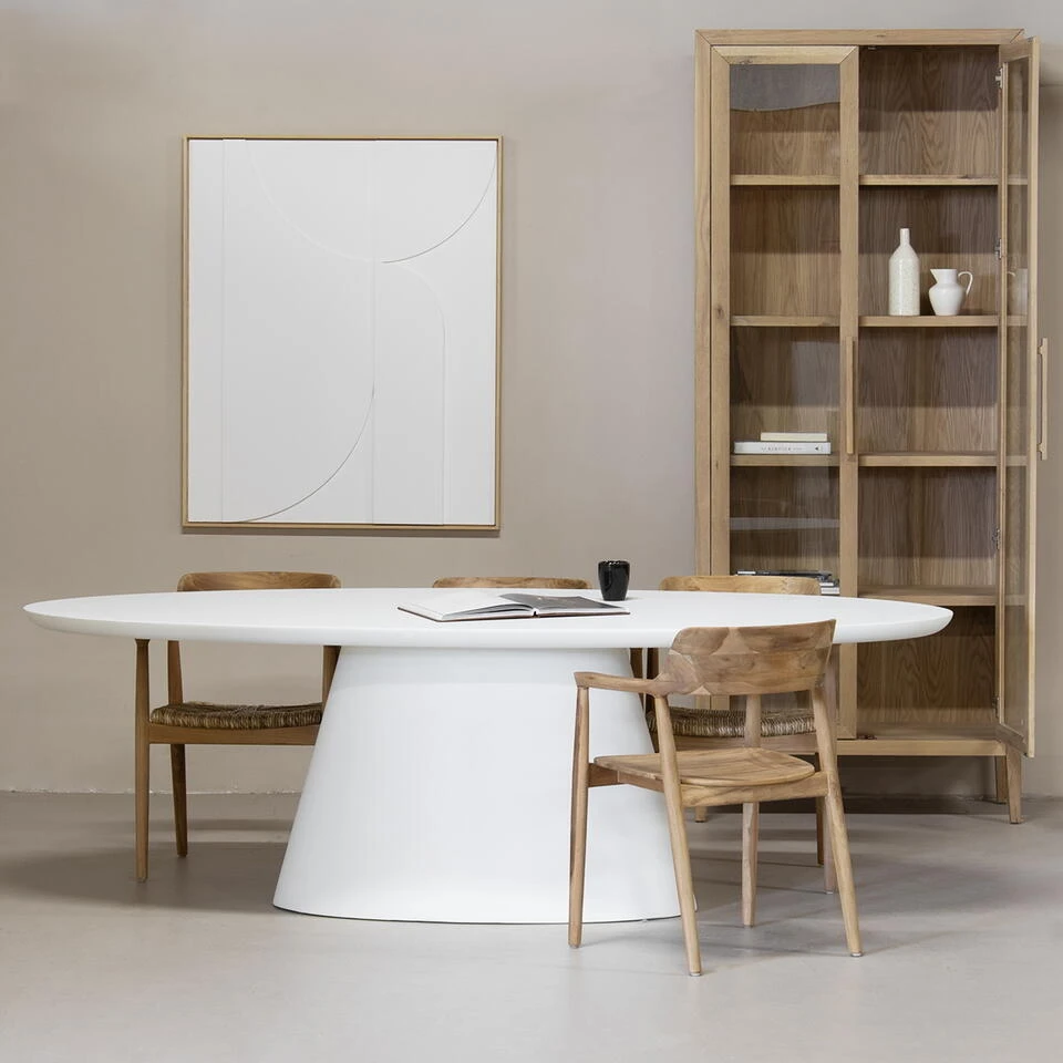 Tuintafel Ovaal 160cm - Wit Eco Composiet - Cleo 2 Tuintafel Ovaal 160cm - Wit Eco Composiet - Cleo - Afbeelding 2