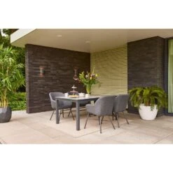 Hartman Comino Dining Tuintafel 163x105 Cm. - Keramiek/Grijs -Beliani Winkel f7f16ee67c6c4110b29eed9c56390b07