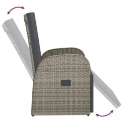 VidaXL - Tuinstoelen - Grijs - Poly Rattan - 2 Stuks - Verstelbaar - Met Kussens 12 VidaXL - Tuinstoelen - Grijs - Poly Rattan - 2 Stuks - Verstelbaar - Met Kussens -Beliani Winkel f8073a3a23934c6d99bbacd8f8a122e1 1