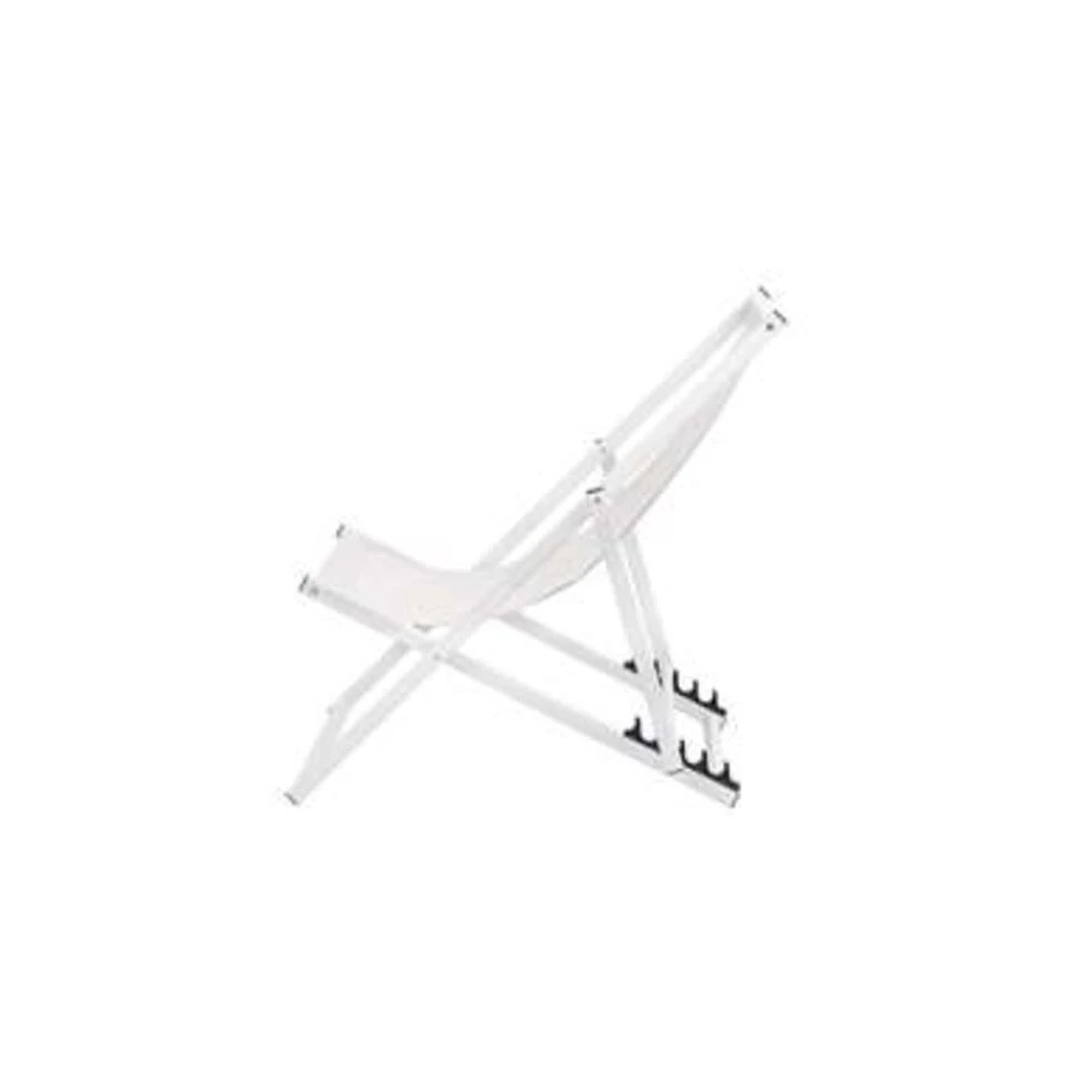 Beliani Tuinligstoel LOCRI - Wit Polyester, Aluminium 4 Beliani Tuinligstoel LOCRI - Wit Polyester, Aluminium - Afbeelding 4